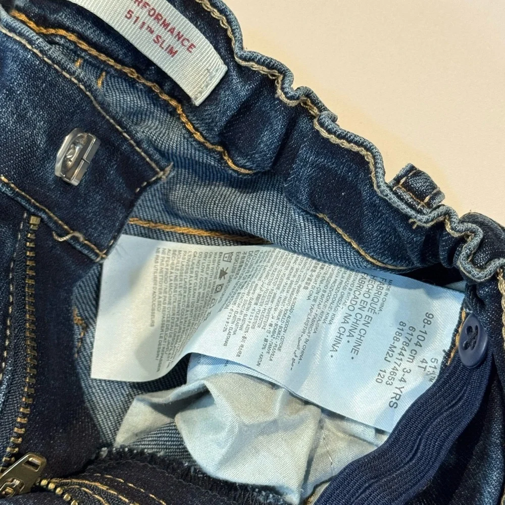 4/$15 (2 pair) Levi’s Tan Cargo Shorts & Levi’s 511 Blue Denim Shorts 4T - Picture 7 of 7